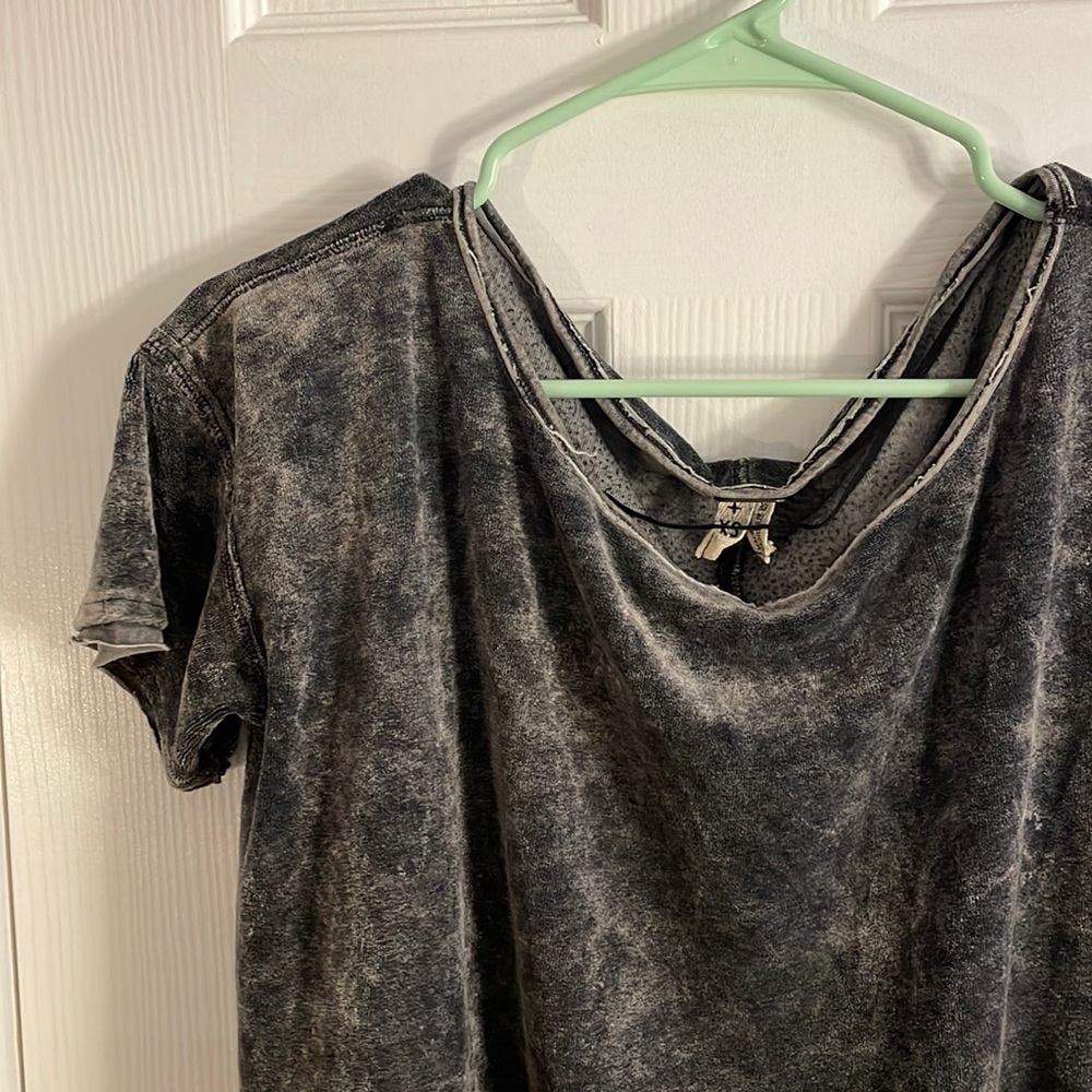 Gray Acid Wash Women's Top